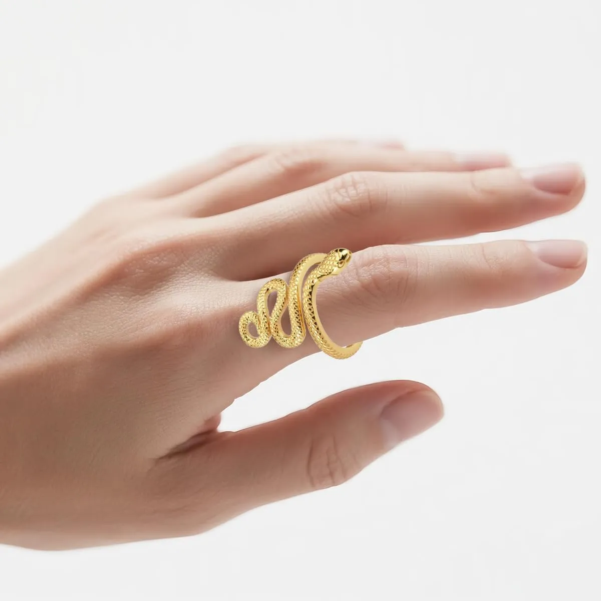 KOVELYSSE Snake Ring Adjustable Rings For Women 925 Sterling Silver Hypoallergenic Adjustable Open Rings for Women Jewelry