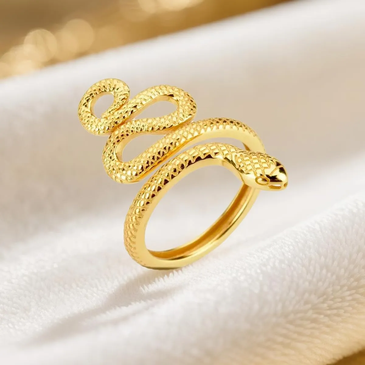 KOVELYSSE Snake Ring Adjustable Rings For Women 925 Sterling Silver Hypoallergenic Adjustable Open Rings for Women Jewelry