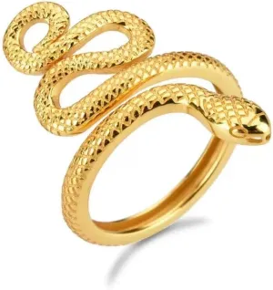 KOVELYSSE Snake Ring Adjustable Rings For Women 925 Sterling Silver Hypoallergenic Adjustable Open Rings for Women Jewelry