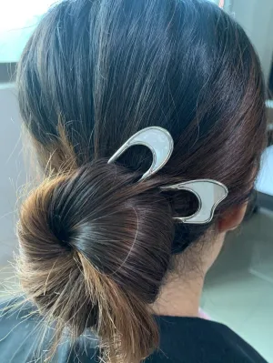 KRISTEN Hair Pins | Silver Moonstone