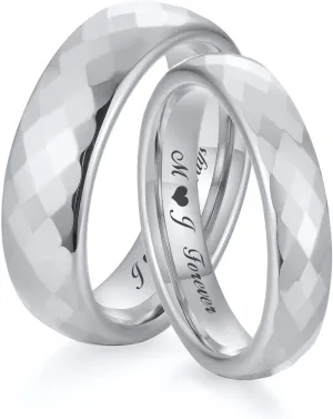 MEALGUET Personalized Couple Rings,Custom Engrave Tungsten/Stainless Steel His and Her Matching Promise Wedding Ring Set for Men Women,Custom Spinner Rings,Gifts for Valentine's Day