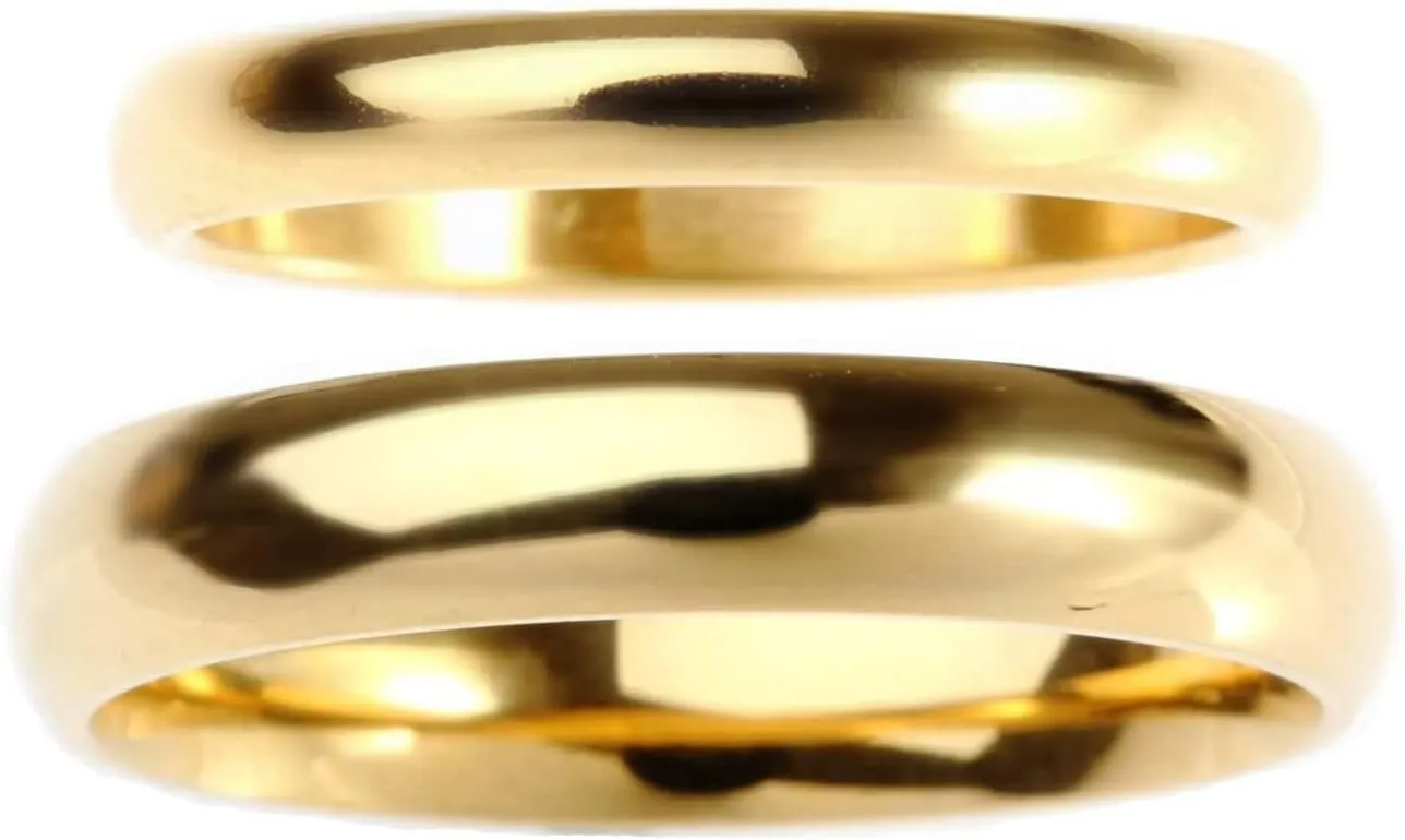 Mens Jewelry Rings, Stainless Steel Ring for Women Gold Polished Ring Valentine's Day Couple Rings