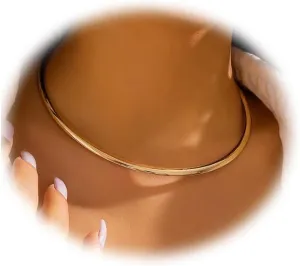Metal Pearl Open Choker Necklace Adjustable Gold Pearl Choker Necklaces for Women Round Open Cuff Necklace Elegant Cuff Collar Necklace Statement Chain Necklace for Women (Gold With Clasp)
