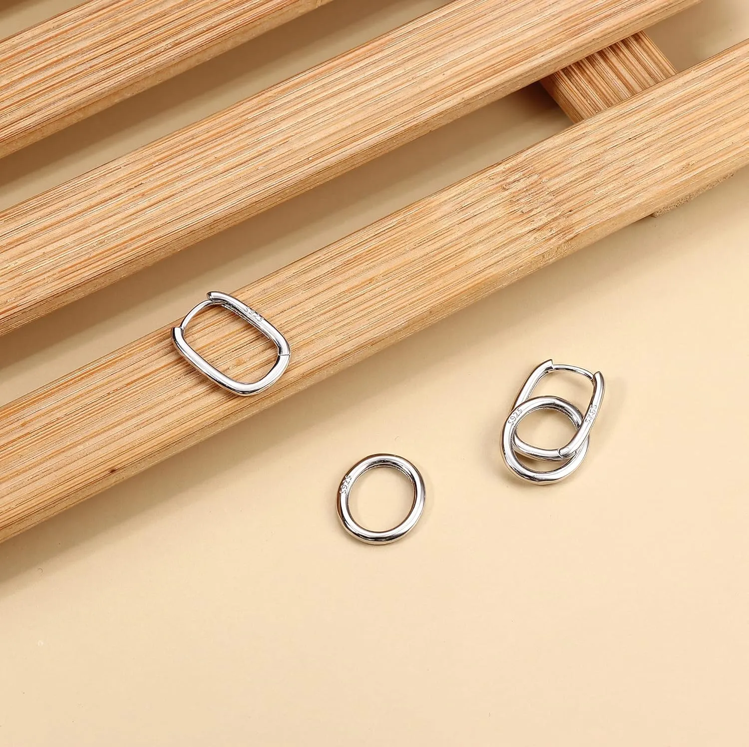 MILACOLATO 925 Sterling Silver Hoop Earrings for Women 18K Gold Silver Plated Drop Dangle Hoop Earrings with Charms Cross Spike Moon Star Paperclip Link Statement Earrings Convertible Link Huggie Earrings Hypoallergenic