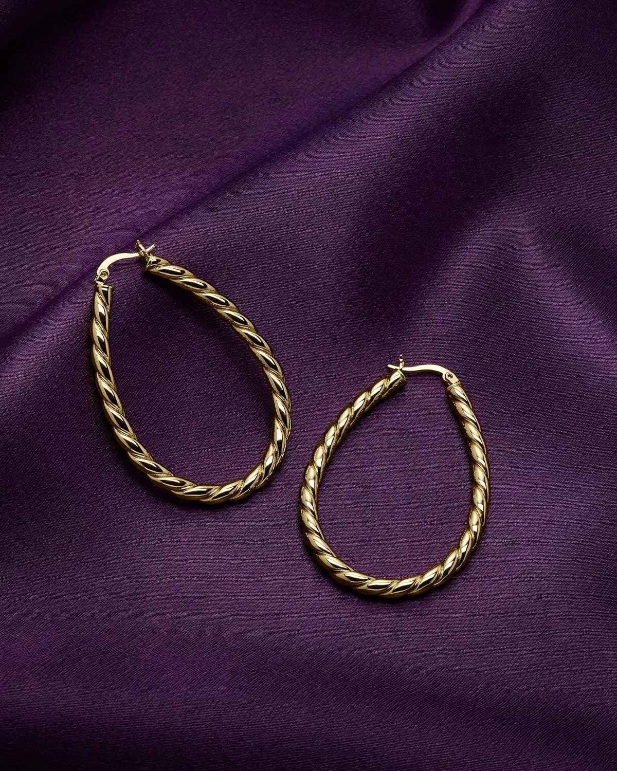 MILLA Twist Earrings - Gold Twisted Hoop Earrings & Thick Silver Hoop Earrings for Women - Big Chunky Gold Statement Earrings