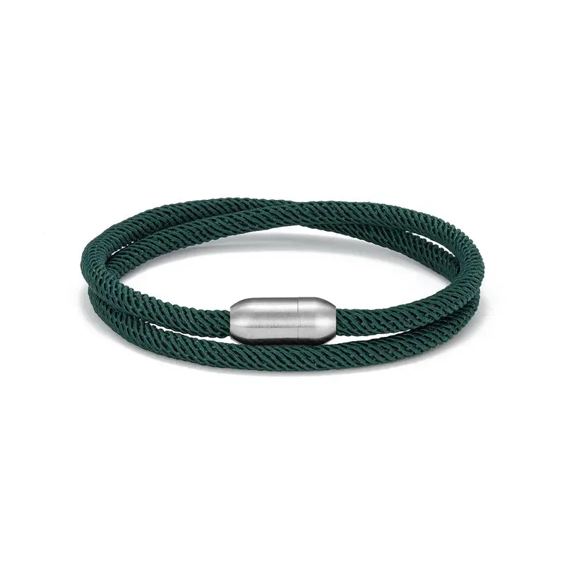 MKENDN Trendy Men Survival Bracelet Outdoor Camping Rescue Emergency Rope Bracelet For Women Stainless Steel Magnet Sport Buckle