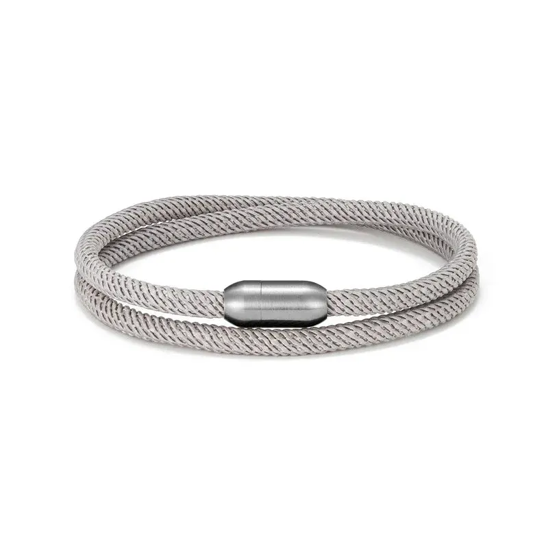 MKENDN Trendy Men Survival Bracelet Outdoor Camping Rescue Emergency Rope Bracelet For Women Stainless Steel Magnet Sport Buckle
