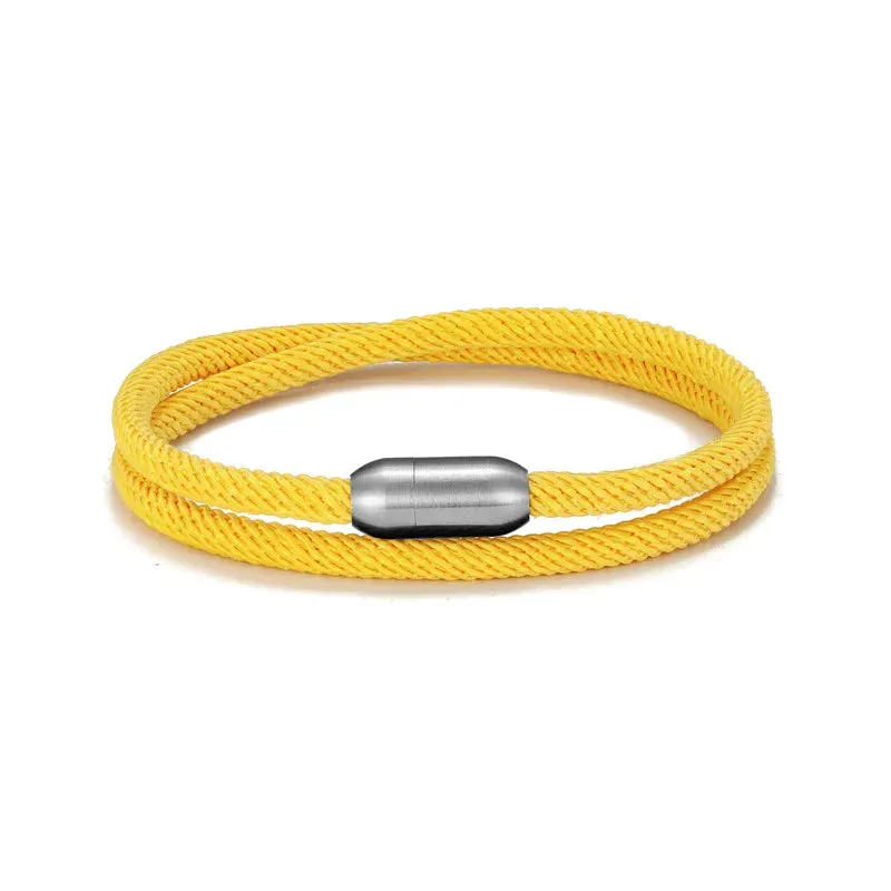 MKENDN Trendy Men Survival Bracelet Outdoor Camping Rescue Emergency Rope Bracelet For Women Stainless Steel Magnet Sport Buckle