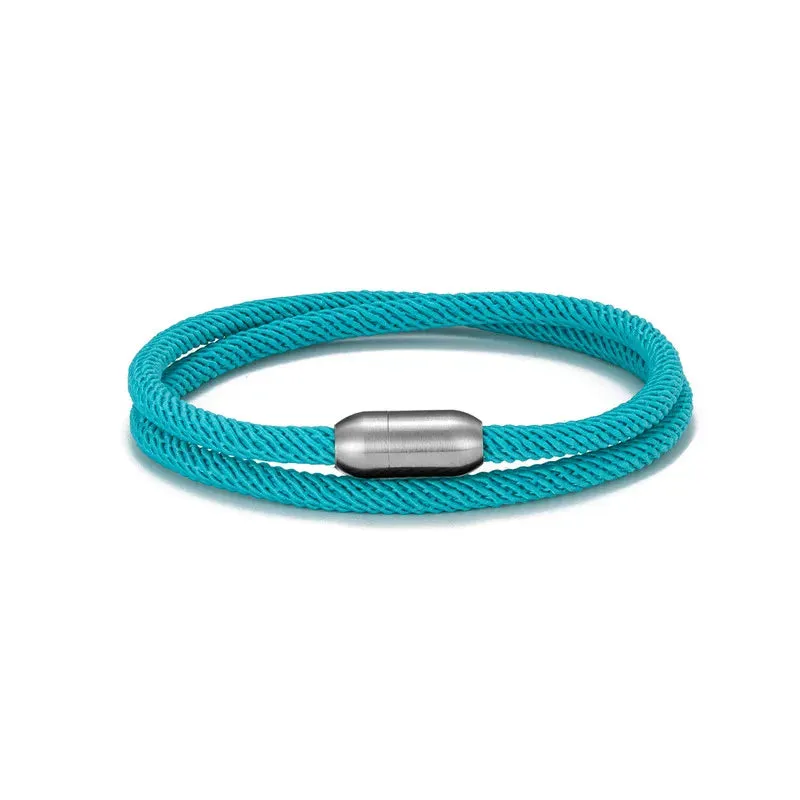 MKENDN Trendy Men Survival Bracelet Outdoor Camping Rescue Emergency Rope Bracelet For Women Stainless Steel Magnet Sport Buckle