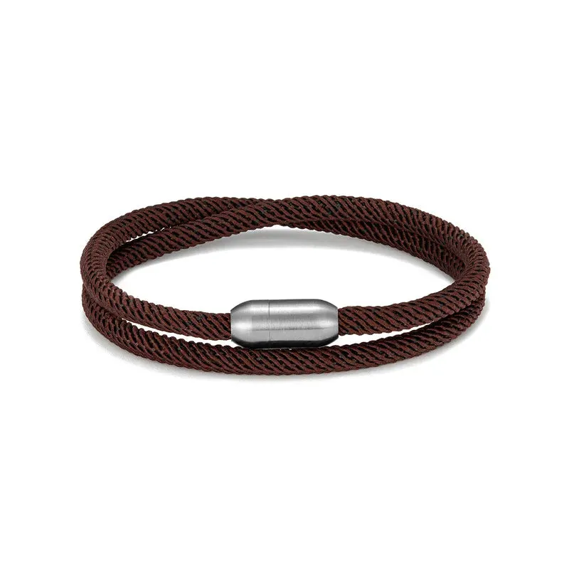 MKENDN Trendy Men Survival Bracelet Outdoor Camping Rescue Emergency Rope Bracelet For Women Stainless Steel Magnet Sport Buckle