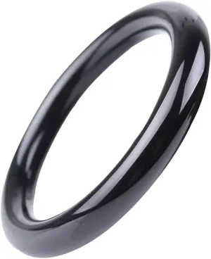 Natural Brazilian black agate jade bracelet, pure black round strip chalcedony bracelet 58-62mm Fengshui Fashion Jade Bangle bracelet For Women Genuine