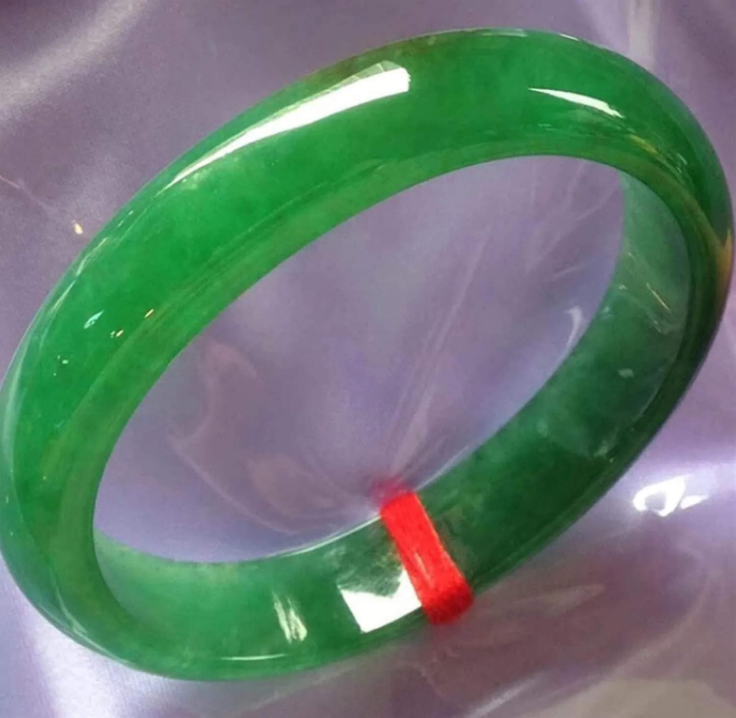 Natural Burmese Emperor Green Jade Bracelet for Women Ice Permeable Jadeite Royal Bangle Jewelry Gift for Mom (Size : 60mm)