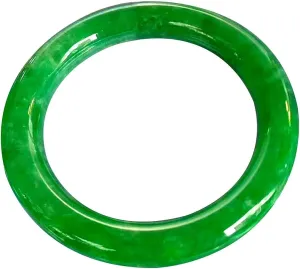 Natural Burmese Green Jade Bangle Bracelet for Women Round Jadeite Bangles Jewellery Box with Certificate Gift for Wife (Size : 64mm)