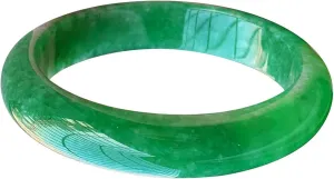 Natural Burmese Jade Bangle Bracelet Full Green Jadeite for Women Jewelry Box with Certificate Gift for Mom (Size : 54mm)