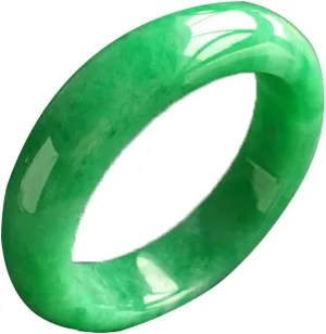 Natural Burmese Jade Bangle Bracelet Genuine Green Jadeite for Women Jewellery Box Gift with Certificate (Size : 54mm)