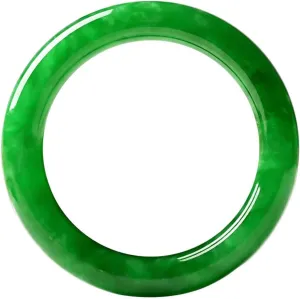 Natural Burmese Jade Bangle Bracelet Genuine Green Jadeite for Women Jewellery Box Gift with Certificate (Size : 64mm)