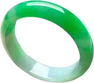 Natural Burmese Jade Bangle Genuine Green Elegant Classcial Jadeite Bracelet Chinese Jewelry with Certificate (Size : 60mm)