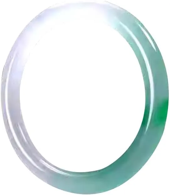 Natural Ice Float Flower Fine Round Bar Bracelet Ice Bottom White Blue Jade Bracelet 58-62mm Fengshui Fashion Jade Bangle bracelet For Women Genuine
