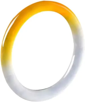 Natural Ice Type Thin Round Floating Flower Bracelet With Ice Bottom Yellow White Bracelet 58-62mm Fengshui Fashion Jade Bangle bracelet For Women Genuine