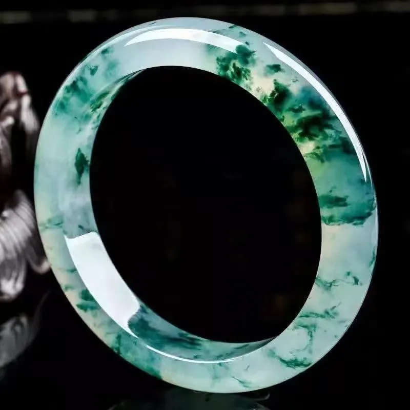 Natural Jade Bangle Bracelet for Women Genuine with 100% Grade A Jade Handmade Bracelets,Healing Protection Good Luck