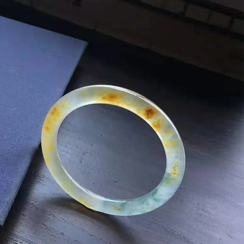 Natural Jade Bangle Bracelet for Women Genuine with 100% Grade A Jade Handmade Bracelets,Healing Protection Good Luck
