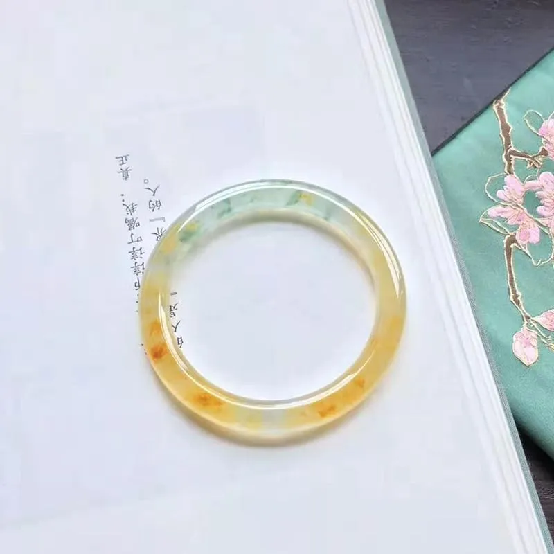 Natural Jade Bangle Bracelet for Women Genuine with 100% Grade A Jade Handmade Bracelets,Healing Protection Good Luck
