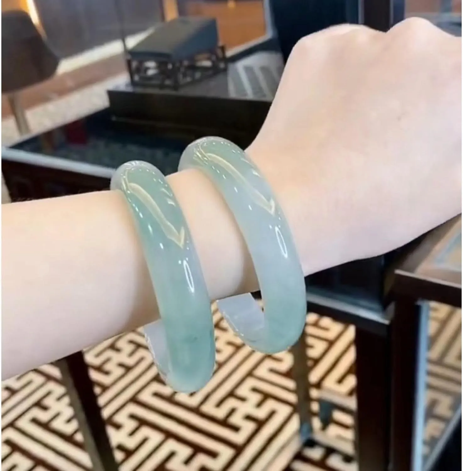 Natural Jade Bracelet for Women, Premium A Grade Jade Bangle, Elegant Gift for Wife Mom, Wellness Jewelry