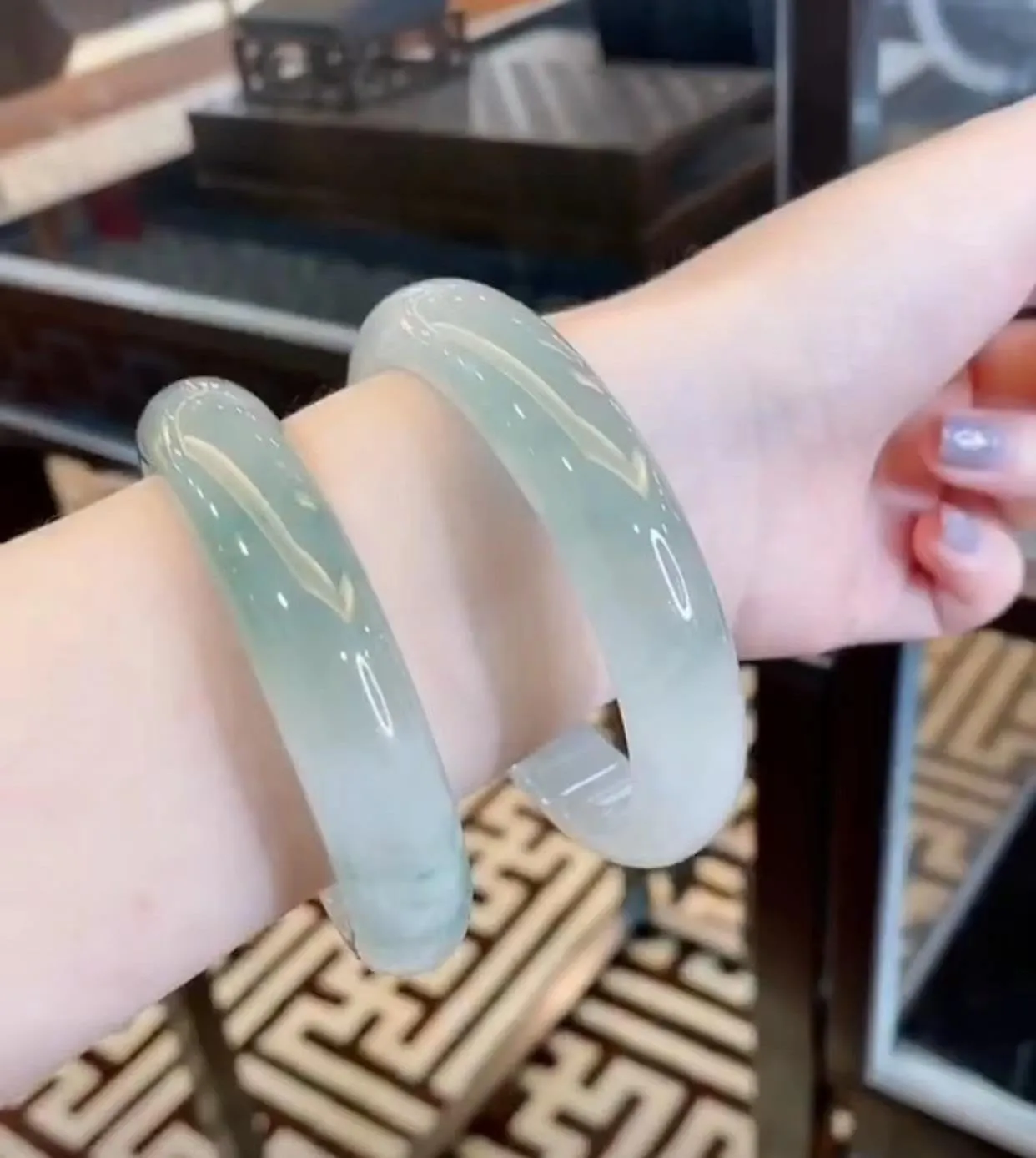 Natural Jade Bracelet for Women, Premium A Grade Jade Bangle, Elegant Gift for Wife Mom, Wellness Jewelry