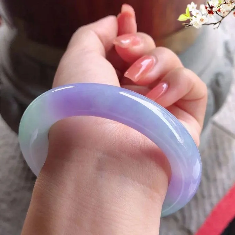 Natural Jade Bracelet for Women, Premium A Grade Jade Bangle, Elegant Gift for Wife Mom, Wellness Jewelry