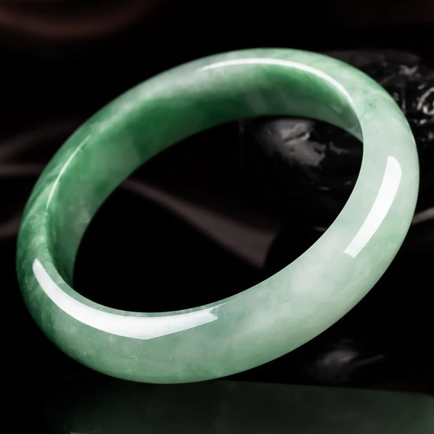 Natural Jade Bracelet for Women, Premium A Grade Jade Bangle, Elegant Gift for Wife Mom, Wellness Jewelry