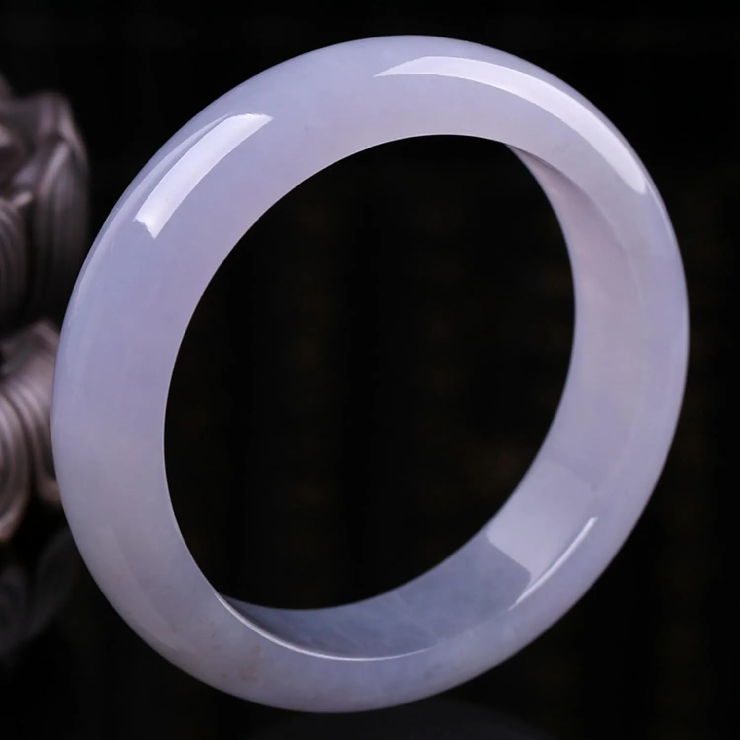 Natural Jade Bracelet, Light Purple Jade Bracelet For Women, A Master's Work, Elegant and Luxurious