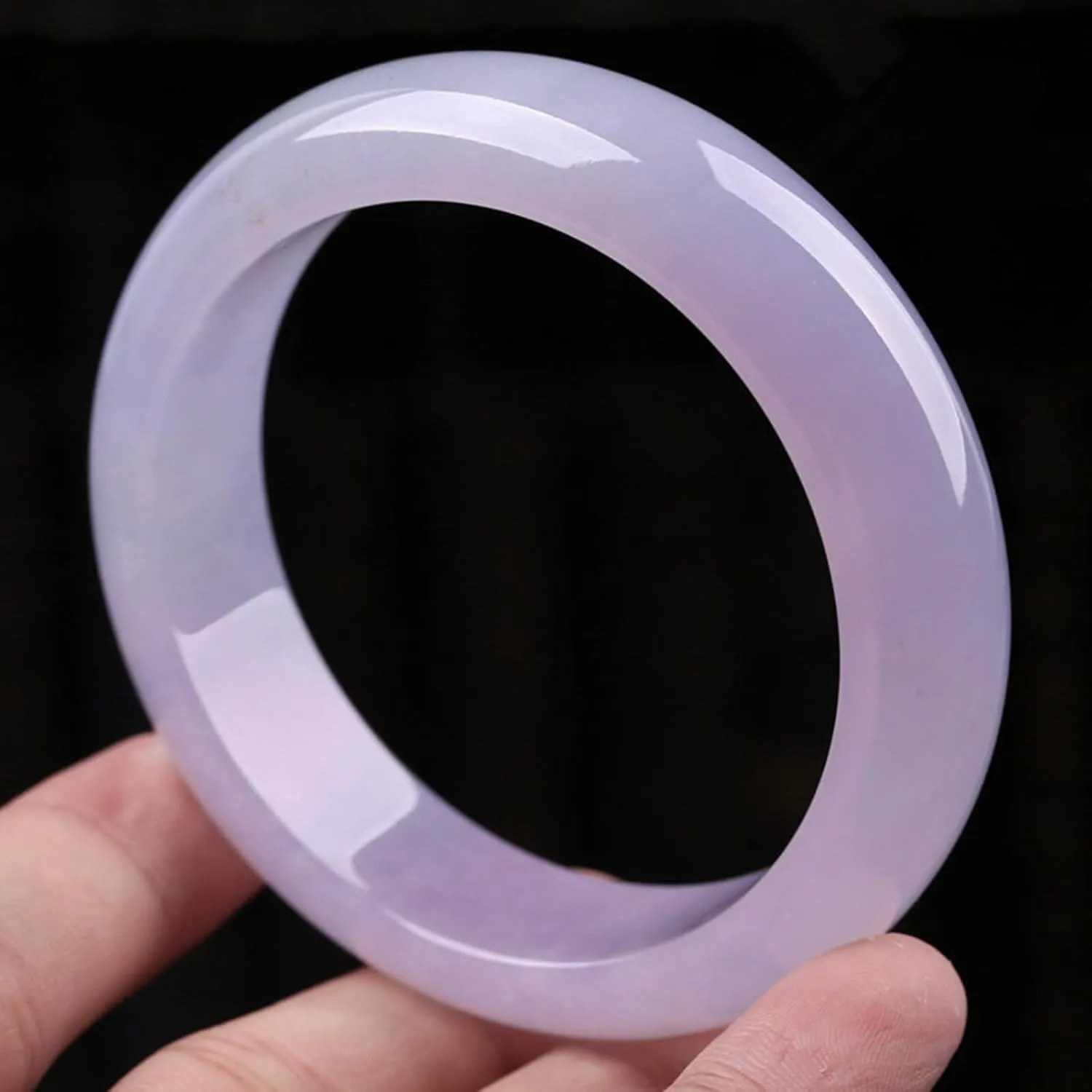 Natural Jade Bracelet, Light Purple Jade Bracelet For Women, A Master's Work, Elegant and Luxurious