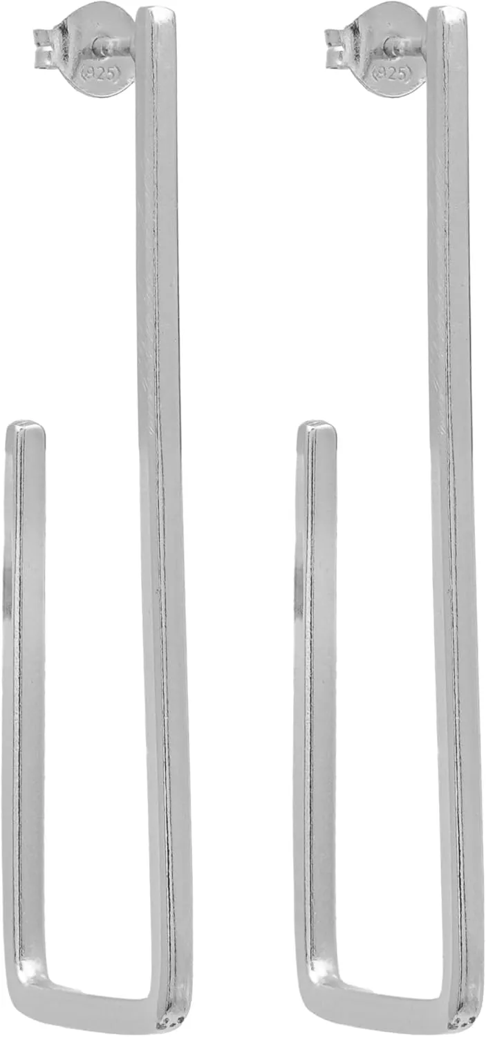 NILOY Gold Plated statement Earrings Small Huggie Hoop Earrings Rectangle earrings Hypoallergenic, lightweight and comfortable Earring