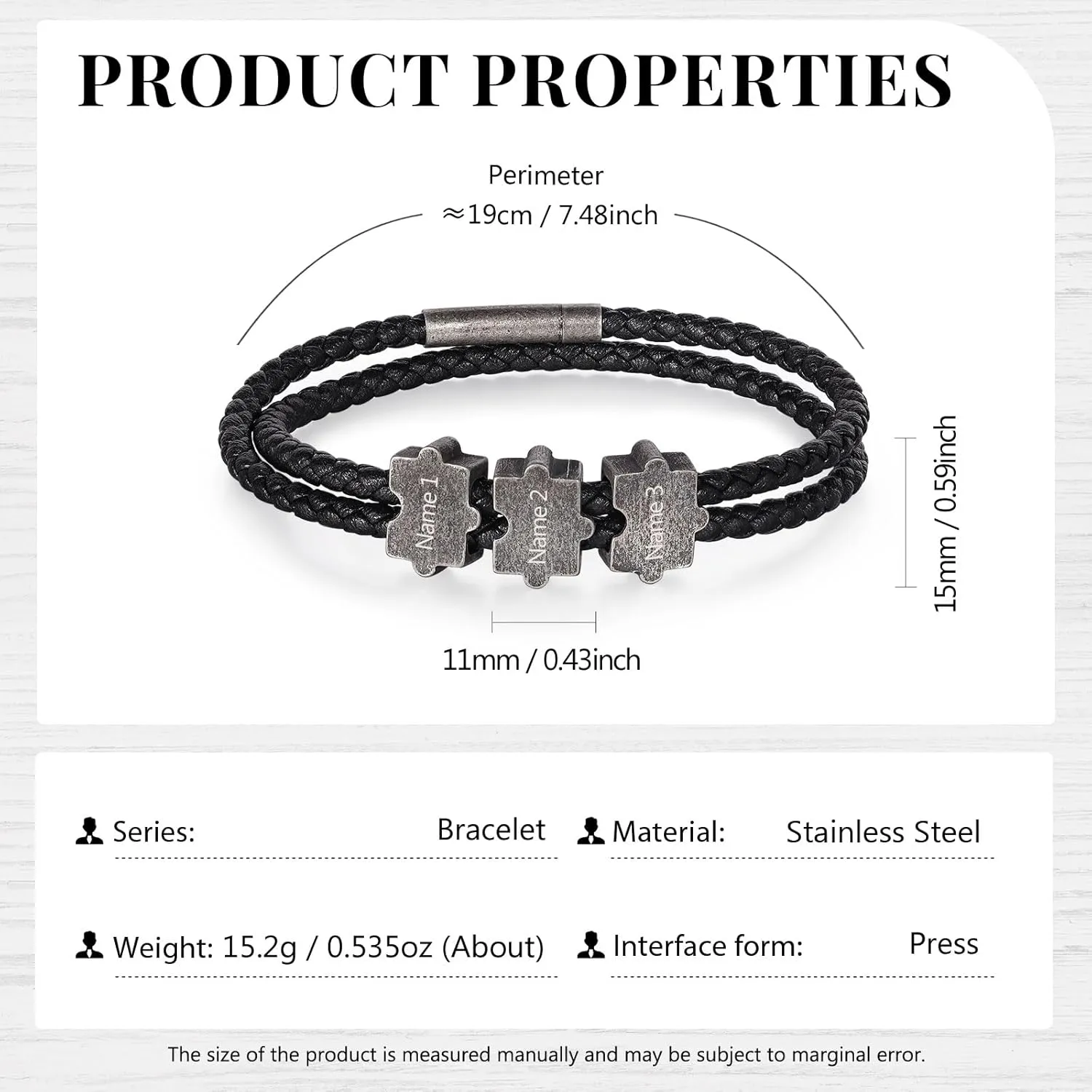 OPALSTOCK Custom Beaded Braided Bracelets for Men Personalized Engraving Name Beads Party Birthday Anniversary Jewelry Father Brother Boys Boyfriends Gifts