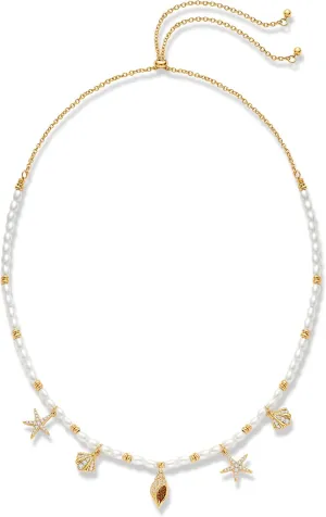 Pearl Choker Necklaces With Multi Beach Charms Shell Conch Starfish Jewelry