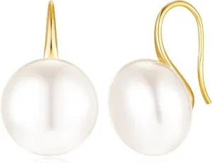Pearl Earrings for Women Minimalist Pearl Drop Earrings Elegant Gold Leverback Pearl Dangle Earrings Wedding jewelry Bridesmaid Gifts