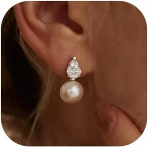 Pearl Earrings for Women Prom Earrings Dainty Formal Pearl Earring Bride Wedding Gold Pearls Drop Earring Pearls Jewelry for Women Trendy 2025