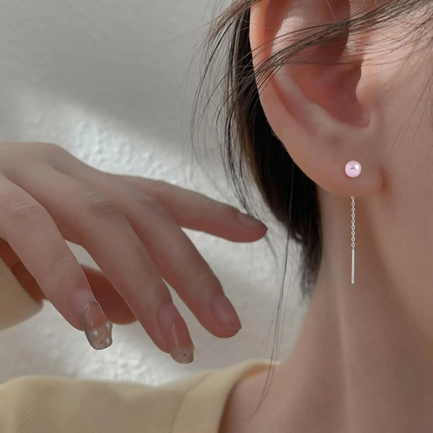 Pearl Earrings for Women, Trendy 14k Gold Plated Pearl Drop Earrings Hypoallergenic Gold Dangle Earrings Jewelry Wedding