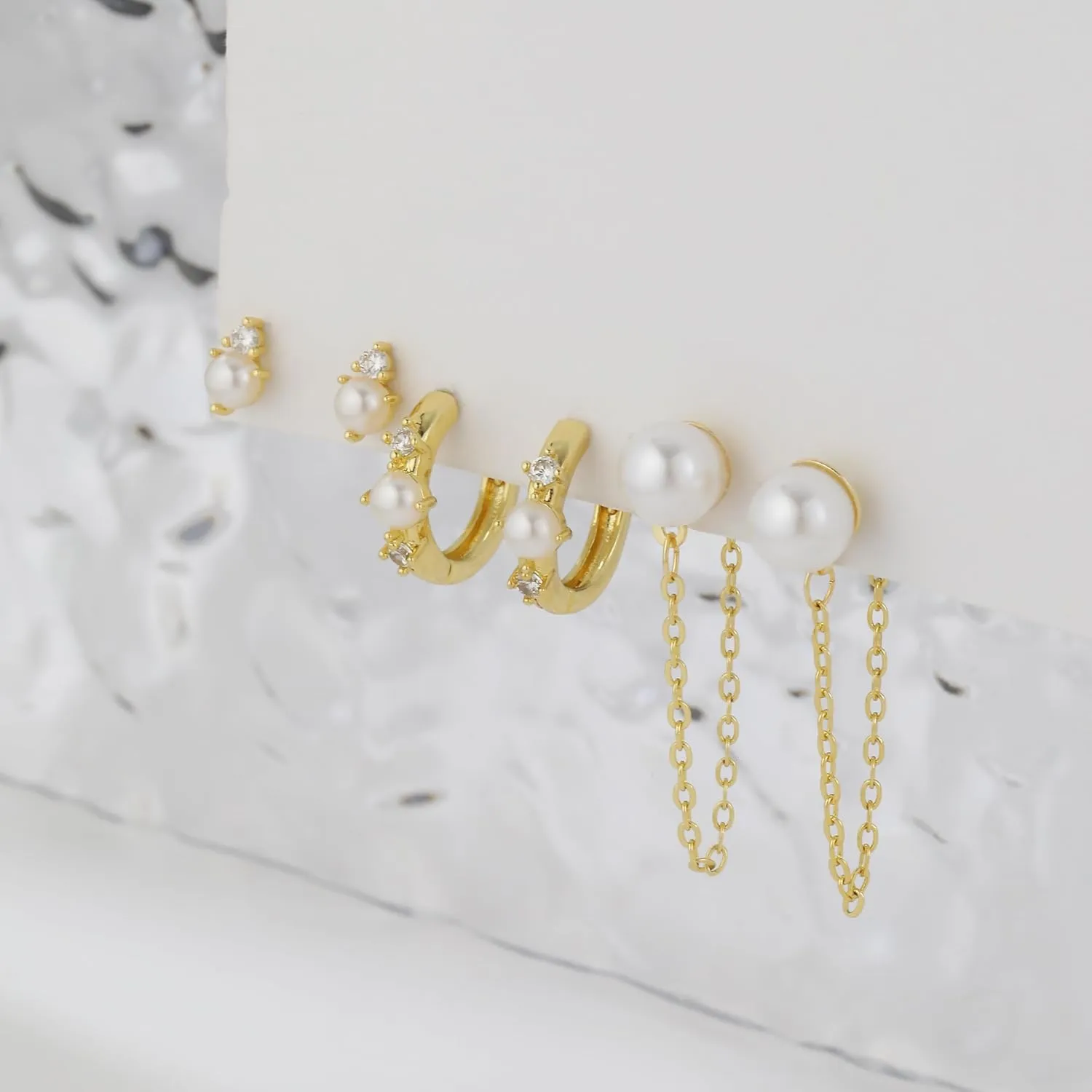 Pearl Earrings for Women,Dainty Gold Pearl Drop Earrings Freshwater Wedding Earrings for Brides Pearl Dangle Earrings Cute Small Pearl Hoop Earrings Jewelry