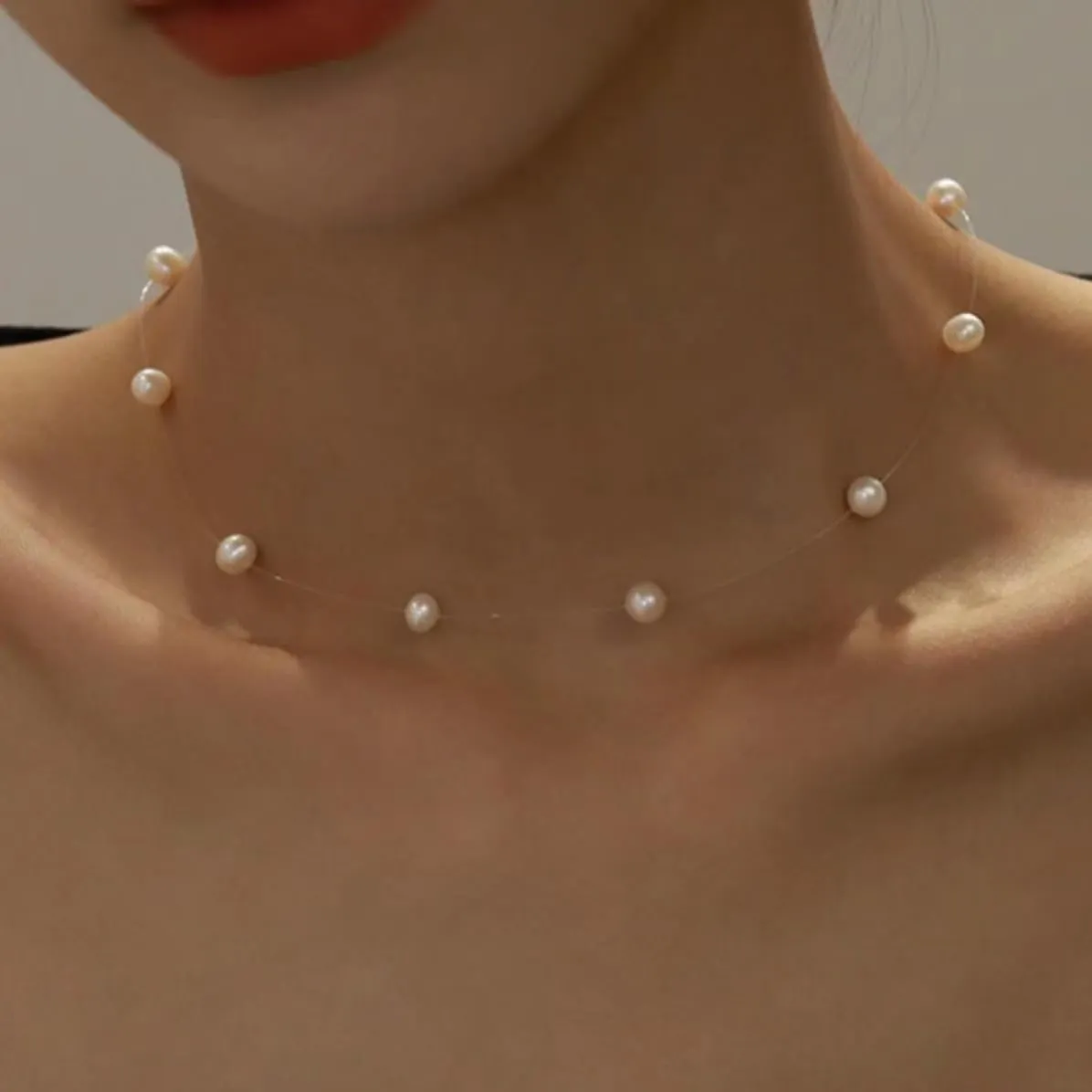 Pearl Necklaces for Women Dainty Pearl Charm Necklace Trendy 14k Gold Pearl Necklace Stacked Pearl Jewelry Gifts for Women Trendy Stuff Wedding Jewelry