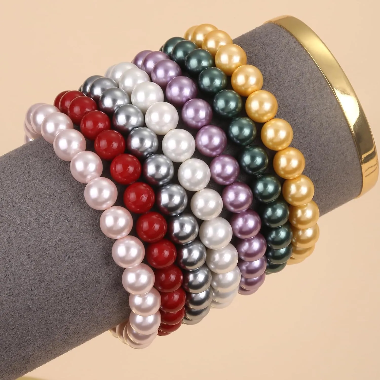 Pearl Necklaces for Women,8mm Pearl Necklace and Earring Bracelet Jewelry Set for Women Men Wedding Birthday Valentine Christmas Day Gifts