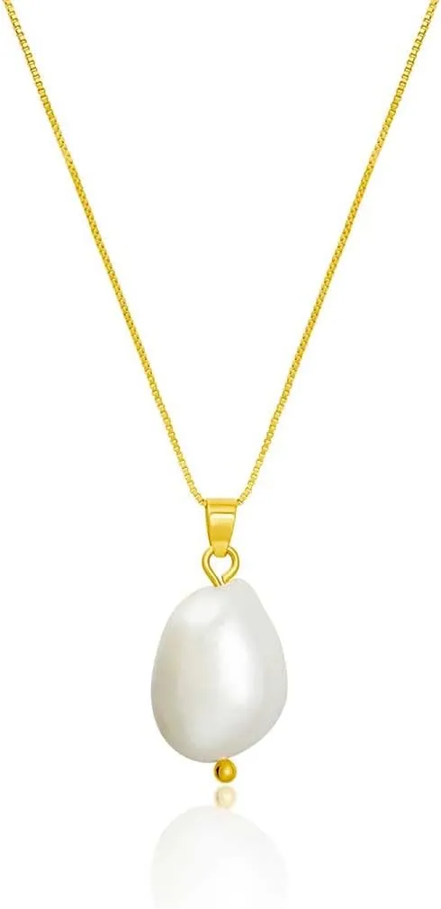 Pearl Pendant Necklace 18K Gold Plated