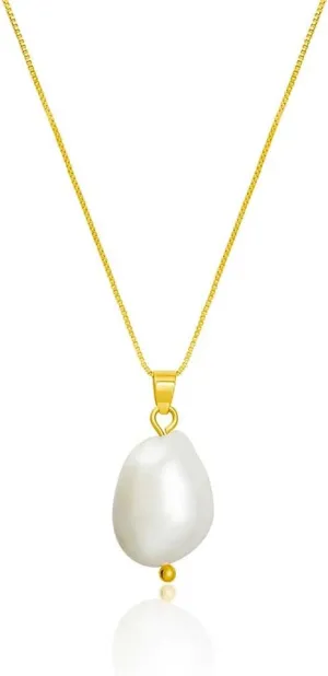Pearl Pendant Necklace 18K Gold Plated