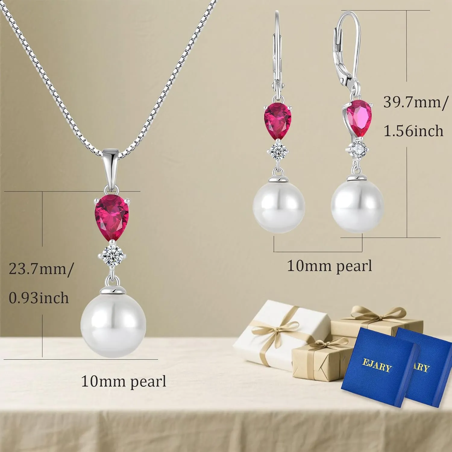 Pearl Pendant Necklaces for Women 925 Sterling Silver Pearls Birthstone Necklace Jewelry for Christmas Valentine's Day Mother's Day