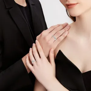 Personalized Promise Rings for Couples 925 Sterling Silver/Solid Gold 10K/14K/18K Custom Engraved Text Birthstone Moissanite Diamond Engagement Rings for Couples