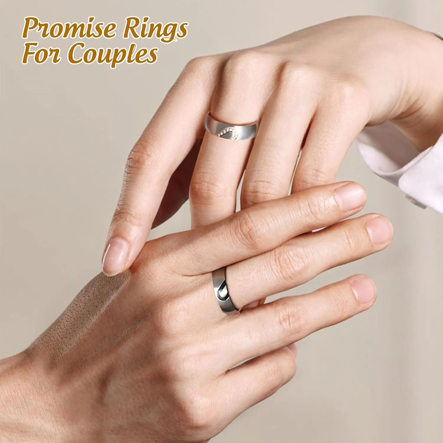 Personalized Promise Rings for Couples  Custom Engraved Stainless Steel Matching Rings Set Promise Ring for Him & Her 2PCS Couple Rings