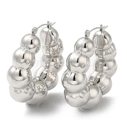 Pre Order:  Casual U-shaped Splicing Design Titanium Steel Earrings