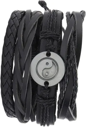 PRETYZOOM Leather Bracelet Set Woven Wrist Chain Jewelry Couples Bracelets Fashion Diy Bangle Ideal Present for Men Women