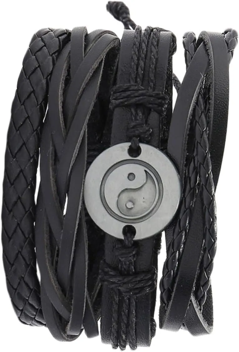 PRETYZOOM Leather Bracelet Set Woven Wrist Chain Jewelry Couples Bracelets Fashion Diy Bangle Ideal Present for Men Women