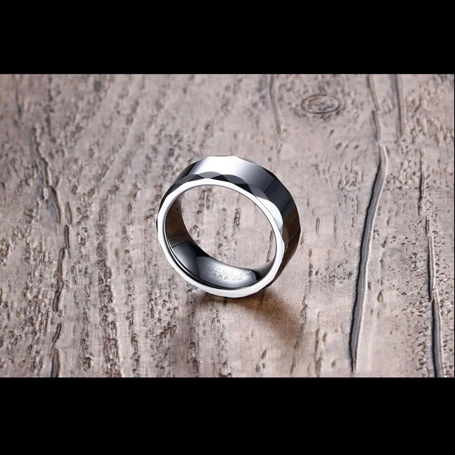 Promise Rings for Men, Tungsten Wedding Rings for Men 2PCS 8mm Silver Ring Multi-Faceted Edge Size Women 6 Men 7 for Couple Fathers Day Jewelry